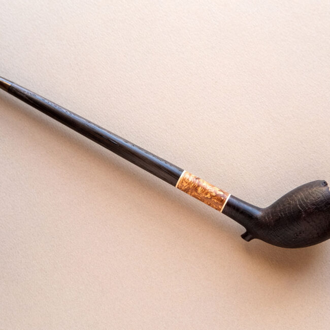 Cutty classic churchwarden pipe made of briar with bog oak stem, handmade by Arcangelo Ambrosi