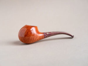 Drop, a quarter-bent-smoking-pipe-made of briar, with limited edition sem ebonite stem, handmade by Arcangelo Ambrosi