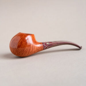 Drop, a quarter-bent-smoking-pipe-made of briar, with limited edition sem ebonite stem, handmade by Arcangelo Ambrosi