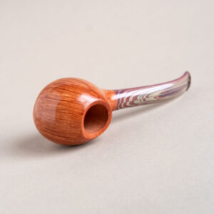 Drop, a quarter-bent-smoking-pipe-made of briar, with limited edition sem ebonite stem, handmade by Arcangelo Ambrosi