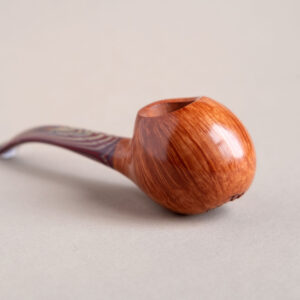 Drop, a quarter-bent-smoking-pipe-made of briar, with limited edition sem ebonite stem, handmade by Arcangelo Ambrosi