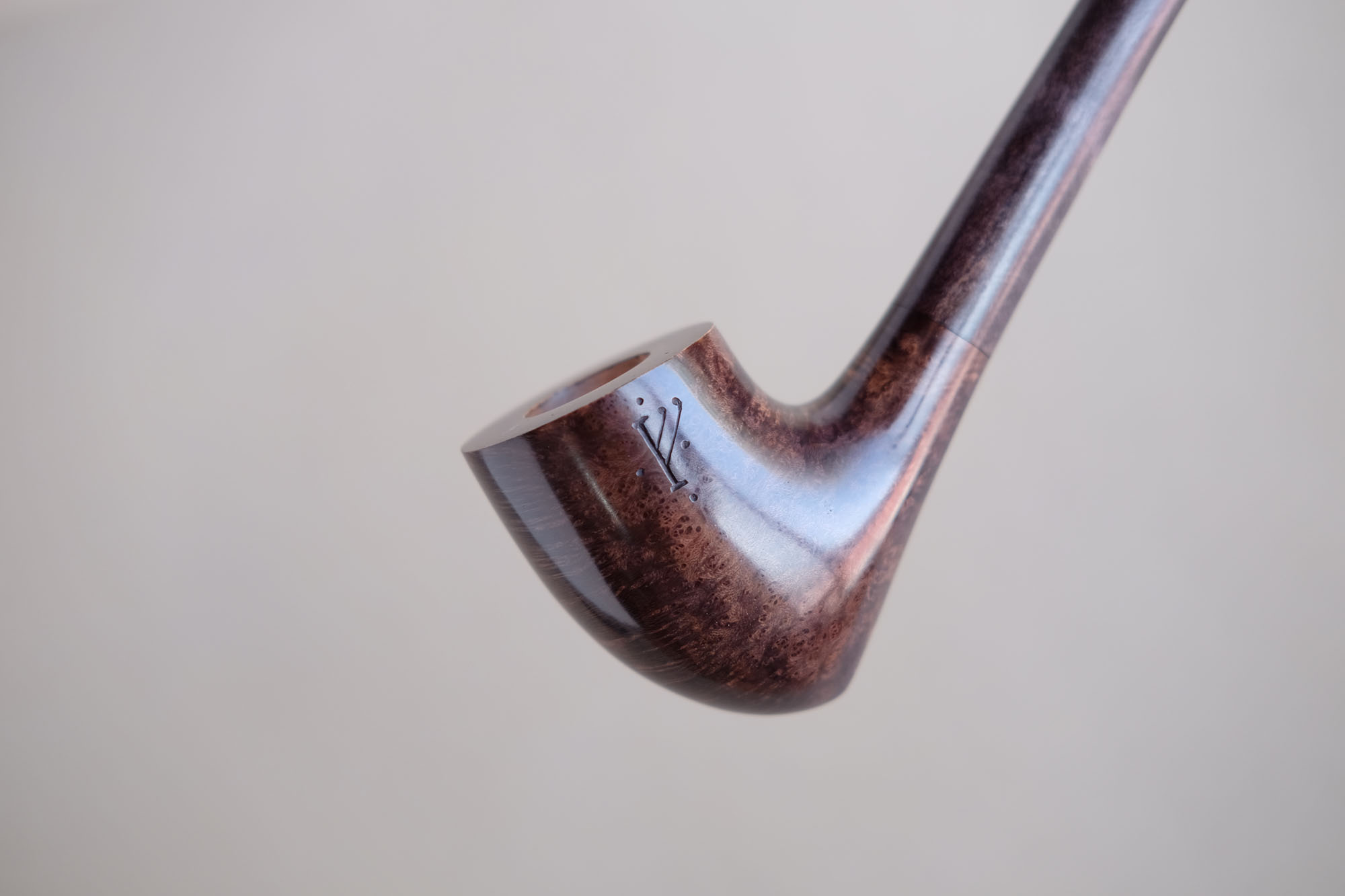 Gandalf's pipe standbard version, long churchwarden tobacco pipe made of briar with maple stem, hand crafted by Arcangelo Ambrosi