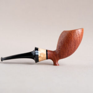 pipe,modern version. sandblasted briar with box elder burl insert, crafted by arcangelo ambrosi