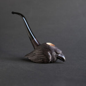 Raven tobacco pipe, sculptural pipe hand carved by Arcangelo Ambrosi (commissioned)
