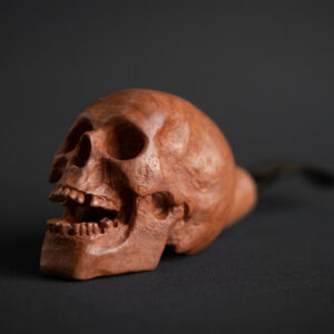 Skull pipe, hand carved sculptural pipe by Arcangelo Ambrosi