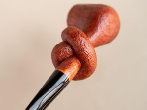 Knotted pipe made of sandblasted briar and ebonite.Handmade by Arcangelo Ambrosi